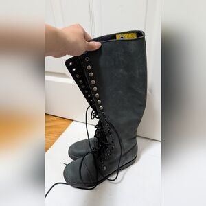 CAT Distressed Tall Lace-Up Boots Size 8.5